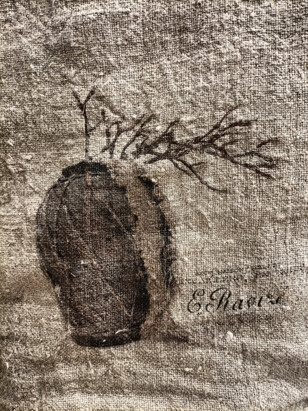 Shabby doek kruik met oude tak