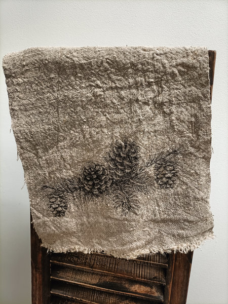 Shabby doek Dennenappels