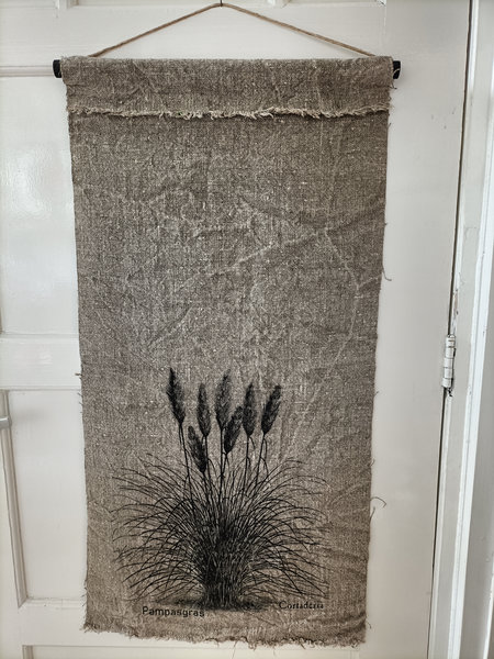 Shabby wanddoek palmgras