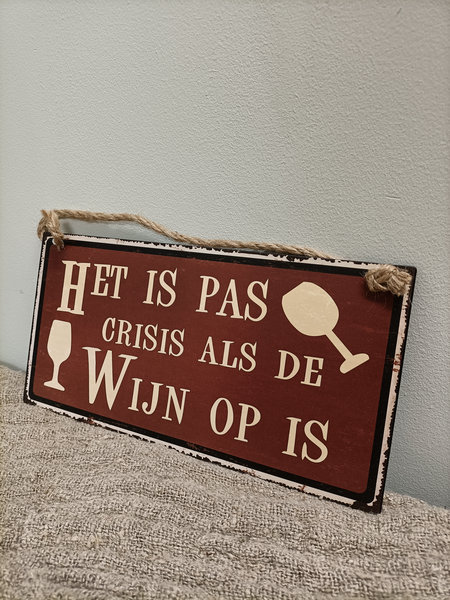 Tekstbord wijn