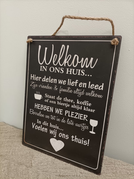 Tekstbord in ons huis